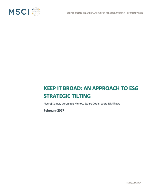 Keep in Broad: An Approach to ESG Strategic Tilting